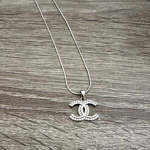 Silver Necklace with Crystal Details